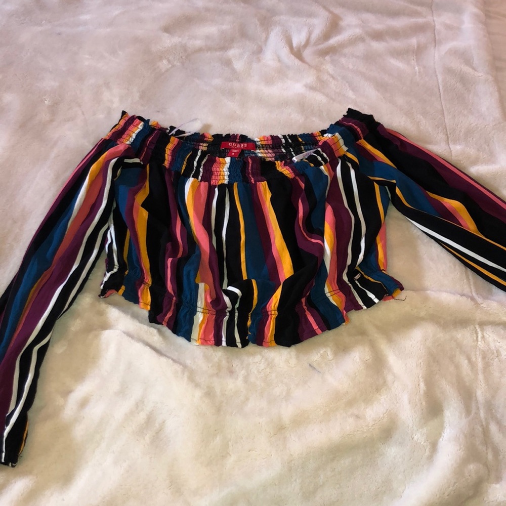 Guess Los Angeles Striped Crop Top